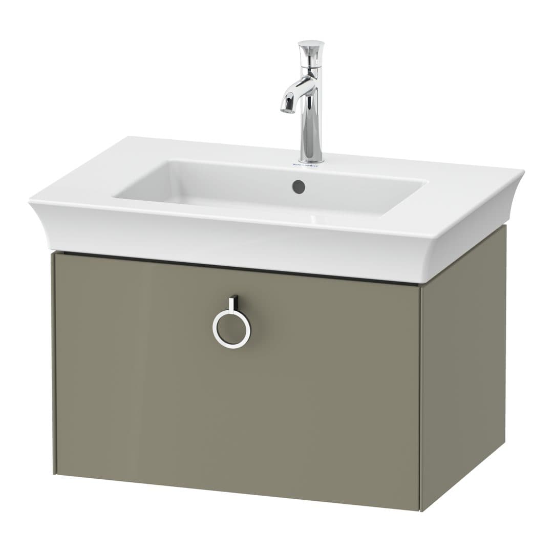 Duravit White Tulip – Έπιπλο Νιπτήρα – 684 mm, 1 συρτάρι, νιπτήρας κέντρο, Chrome High Gloss – Stone grey High Gloss, Lacquer (WT42510H2H2)