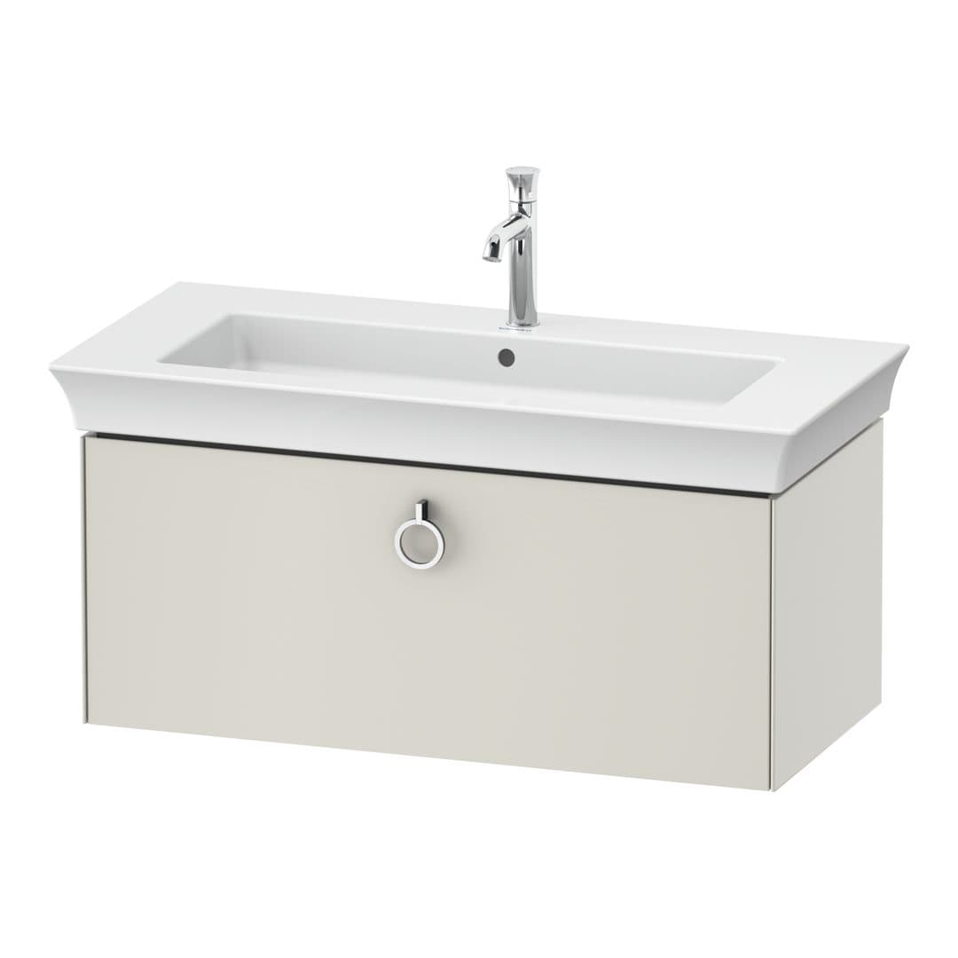 Duravit White Tulip – Έπιπλο Νιπτήρα – 984 mm, 1 συρτάρι, νιπτήρας κέντρο, Chrome High Gloss – Nordic white Satin Matt, Lacquer (WT425203939)