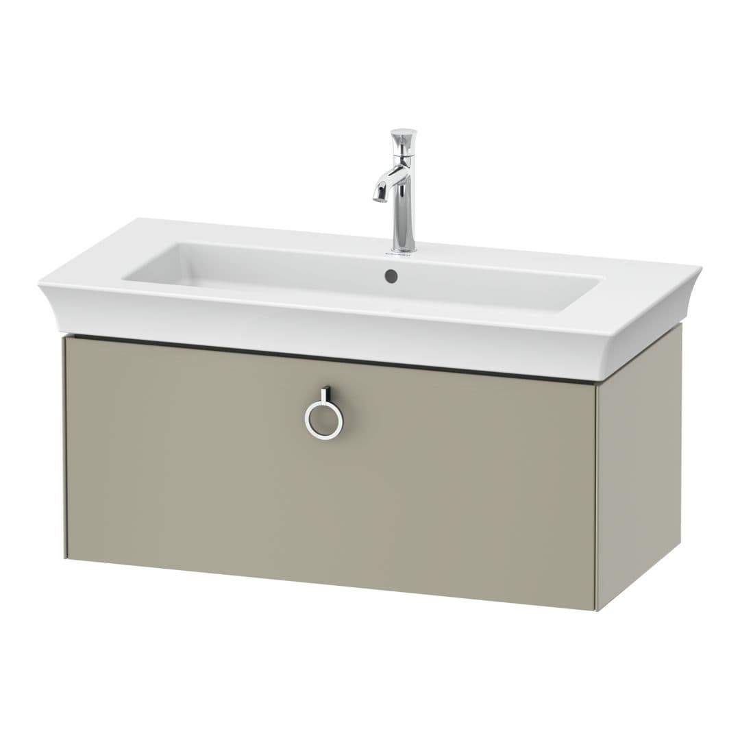 Duravit White Tulip – Έπιπλο Νιπτήρα – 984 mm, 1 συρτάρι, νιπτήρας κέντρο, Chrome High Gloss – Taupe Satin Matt, Lacquer (WT425206060)