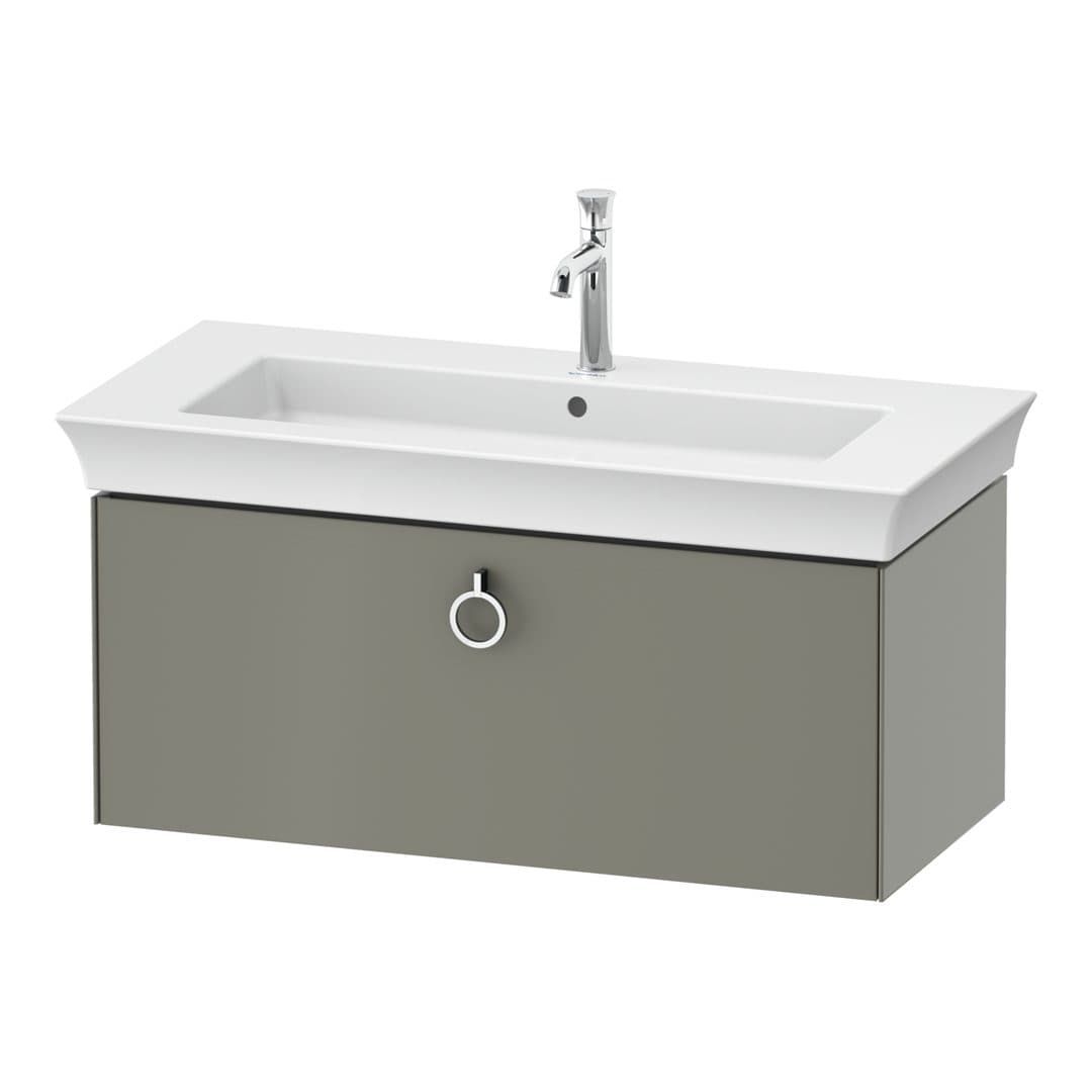 Duravit White Tulip – Έπιπλο Νιπτήρα – 984 mm, 1 συρτάρι, νιπτήρας κέντρο, Chrome High Gloss – Stone grey Satin Matt, Lacquer (WT425209292)