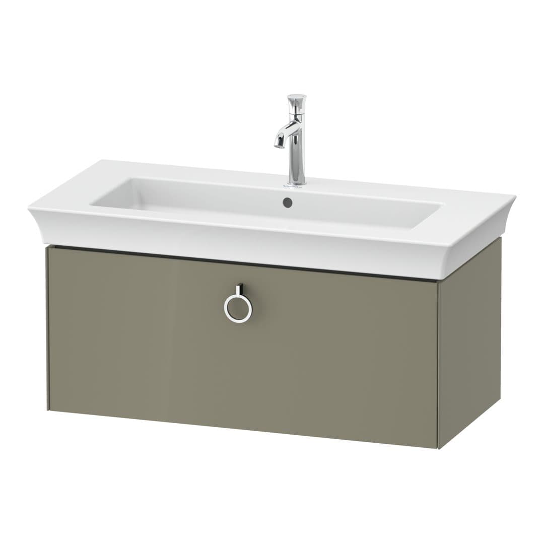 Duravit White Tulip – Έπιπλο Νιπτήρα – 984 mm, 1 συρτάρι, νιπτήρας κέντρο, Chrome High Gloss – Stone grey High Gloss, Lacquer (WT42520H2H2)