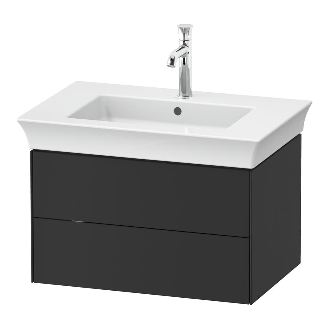 Duravit White Tulip – Έπιπλο Νιπτήρα – 684 mm, 2 συρτάρια, νιπτήρας κέντρο – Graphite Satin Matt, Lacquer (WT434105858)