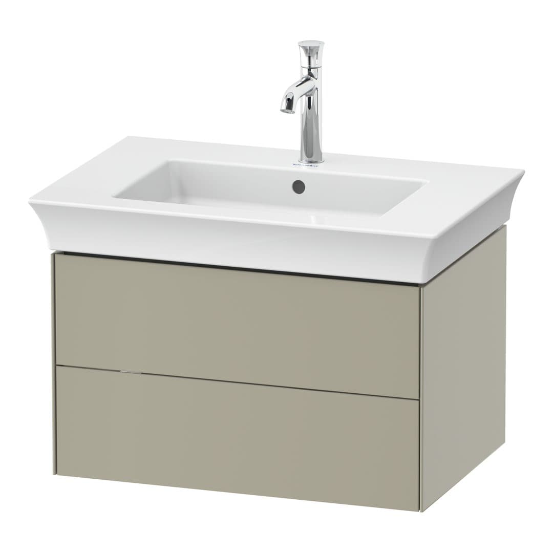 Duravit White Tulip – Έπιπλο Νιπτήρα – 684 mm, 2 συρτάρια, νιπτήρας κέντρο – Taupe Satin Matt, Lacquer (WT434106060)