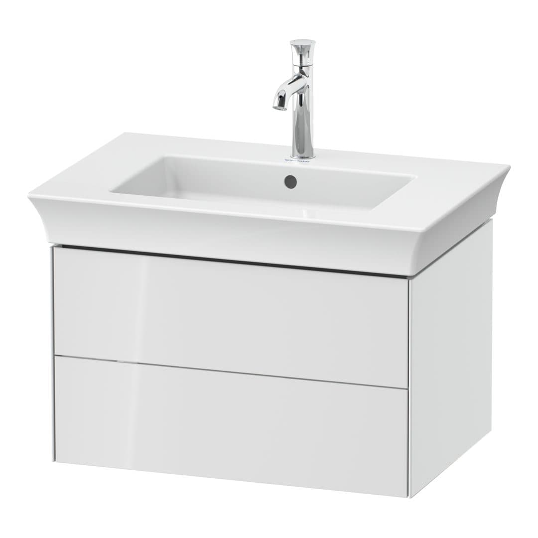 Duravit White Tulip – Έπιπλο Νιπτήρα – 684 mm, 2 συρτάρια, νιπτήρας κέντρο – White High Gloss, Lacquer (WT434108585)