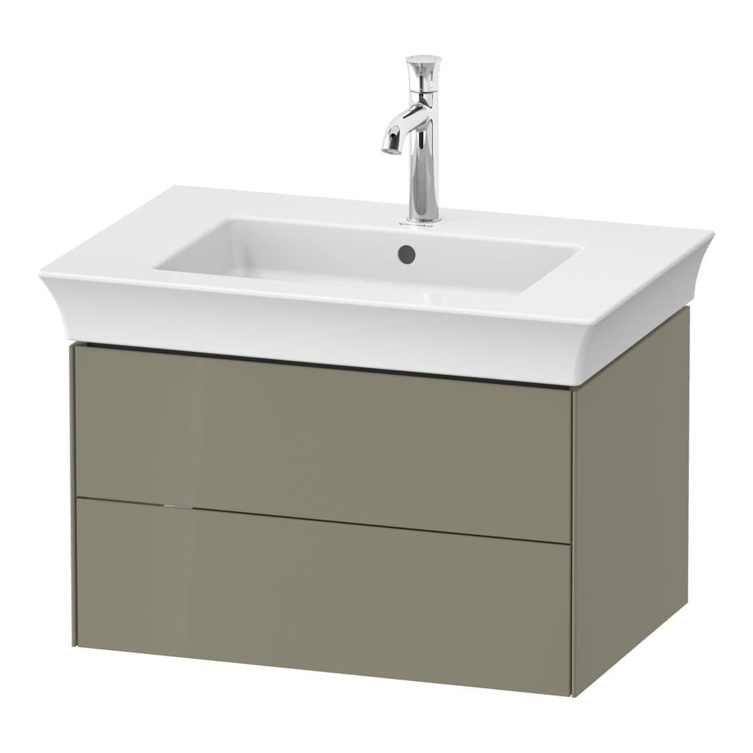 Duravit White Tulip – Έπιπλο Νιπτήρα – 684 mm, 2 συρτάρια, νιπτήρας κέντρο – Stone grey High Gloss, Lacquer (WT43410H2H2)