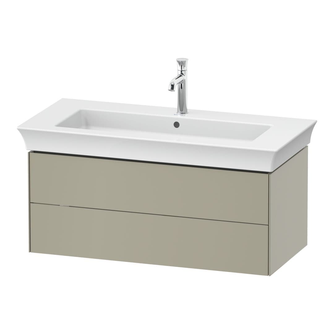 Duravit White Tulip – Έπιπλο Νιπτήρα – 984 mm, 2 συρτάρια, νιπτήρας κέντρο – Taupe Satin Matt, Lacquer (WT434206060)