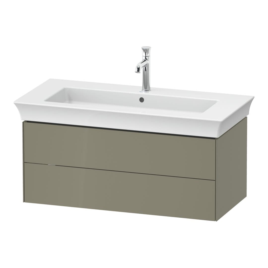 Duravit White Tulip – Έπιπλο Νιπτήρα – 984 mm, 2 συρτάρια, νιπτήρας κέντρο – Stone grey High Gloss, Lacquer (WT43420H2H2)