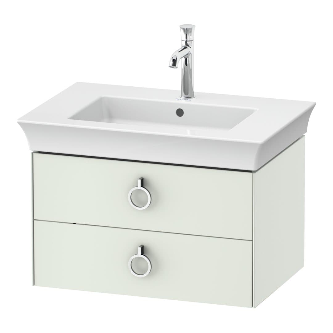 Duravit White Tulip – Έπιπλο Νιπτήρα – 684 mm, 2 συρτάρια, νιπτήρας κέντρο, Chrome High Gloss – White Satin Matt, Lacquer (WT435103636)