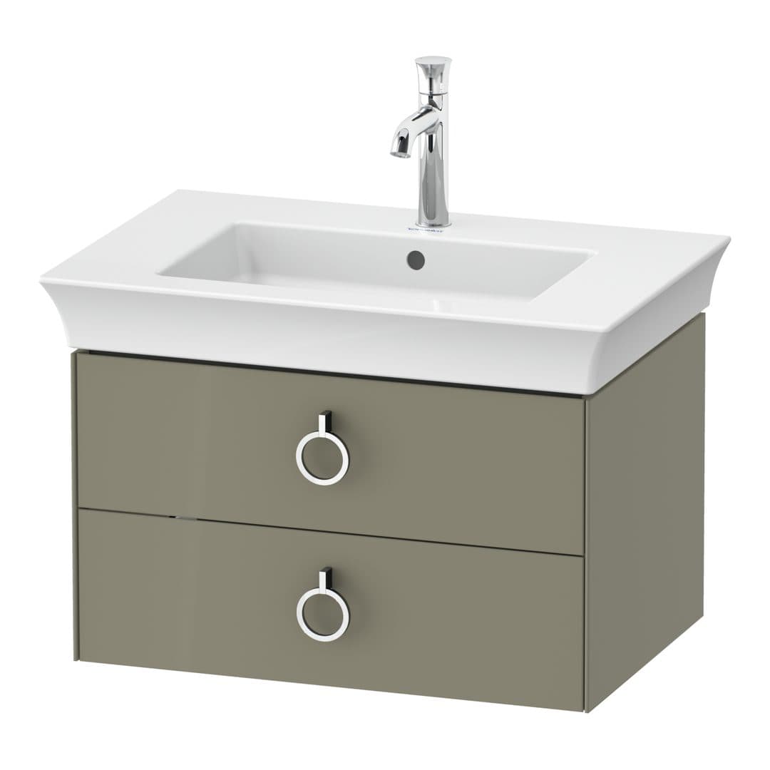Duravit White Tulip – Έπιπλο Νιπτήρα – 684 mm, 2 συρτάρια, νιπτήρας κέντρο, Chrome High Gloss – Stone grey High Gloss, Lacquer (WT43510H2H2)