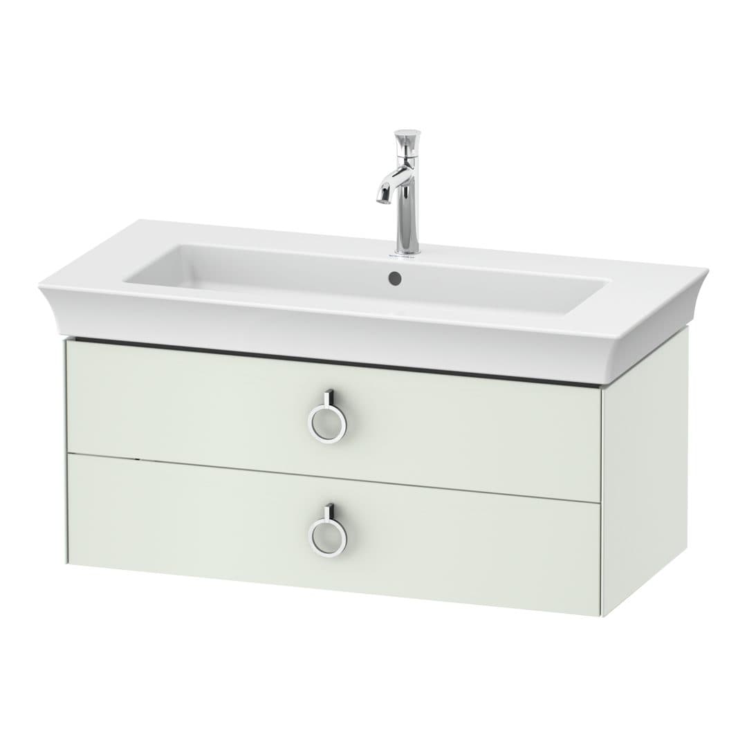 Duravit White Tulip – Έπιπλο Νιπτήρα – 984 mm, 2 συρτάρια, νιπτήρας κέντρο, Chrome High Gloss – White Satin Matt, Lacquer (WT435203636)