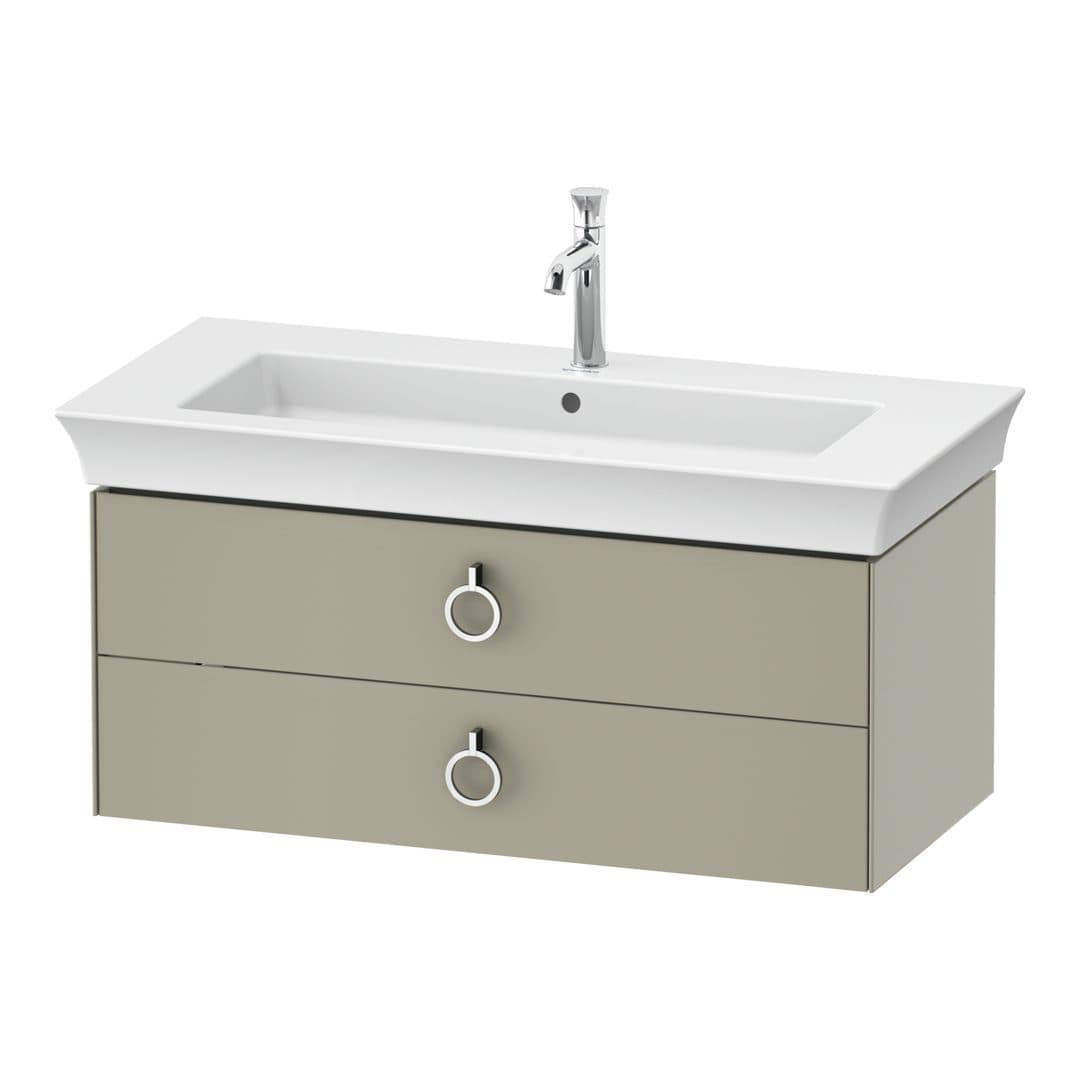 Duravit White Tulip – Έπιπλο Νιπτήρα – 984 mm, 2 συρτάρια, νιπτήρας κέντρο, Chrome High Gloss – Taupe Satin Matt, Lacquer (WT435206060)