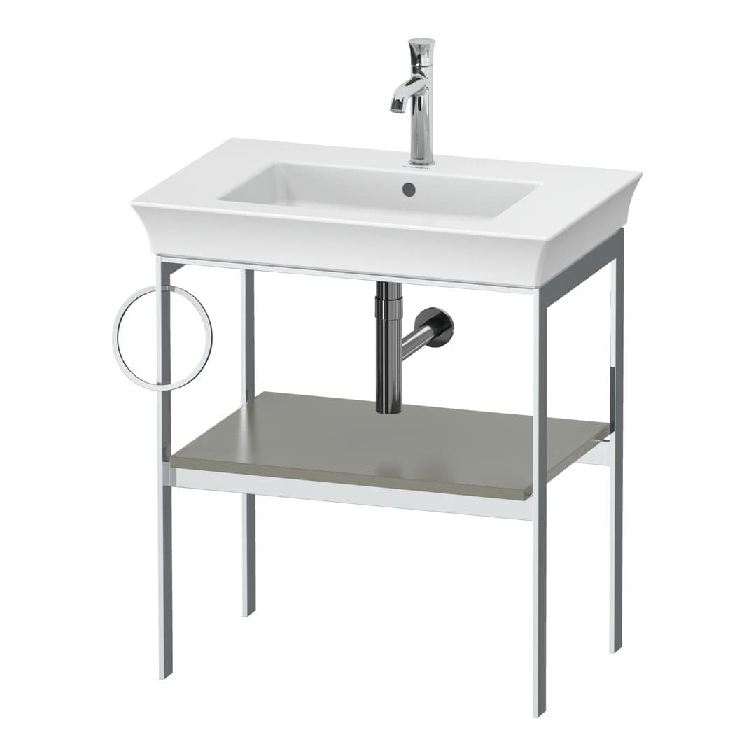 Duravit White Tulip – Βάση Νιπτήρα – 684 mm, αριστερή έκδοση – Stone grey Satin Matt, Lacquer (WT4543L9292)