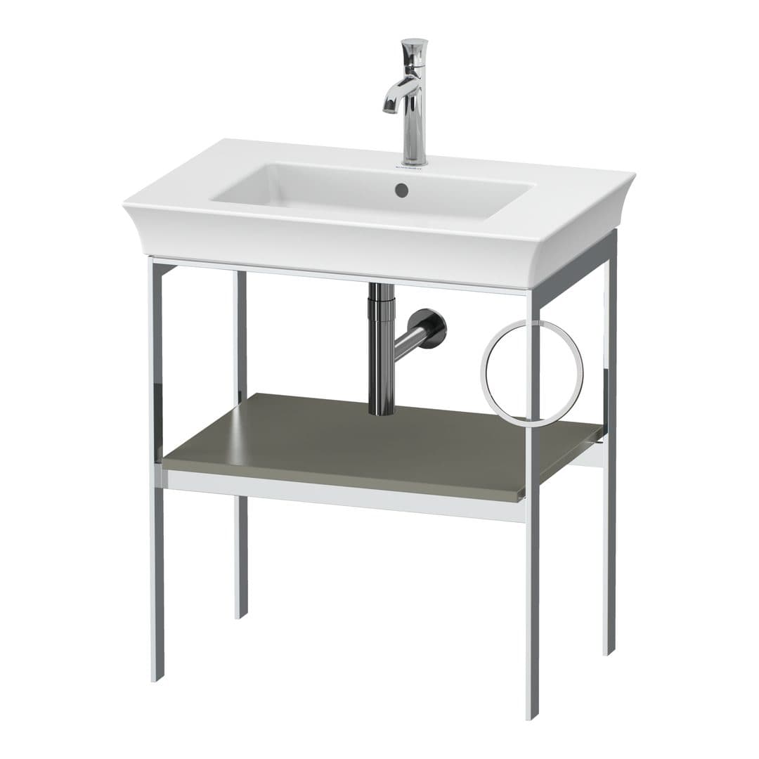 Duravit White Tulip – Βάση Νιπτήρα – 684 mm, δεξιά έκδοση – Stone grey Satin Matt, Lacquer (WT4543R9292)