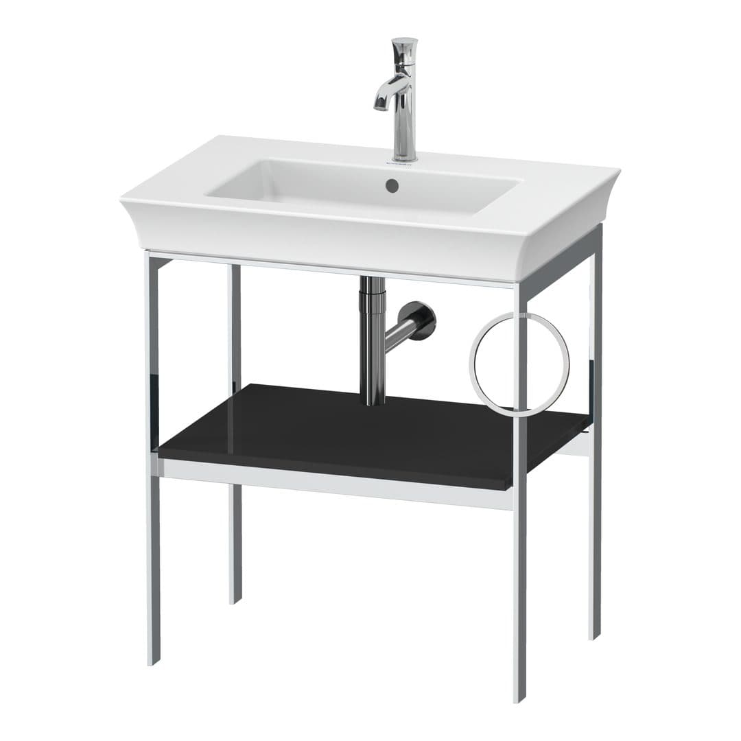 Duravit White Tulip – Βάση Νιπτήρα – 684 mm, δεξιά έκδοση – Graphite High Gloss, Lacquer (WT4543RH1H1)