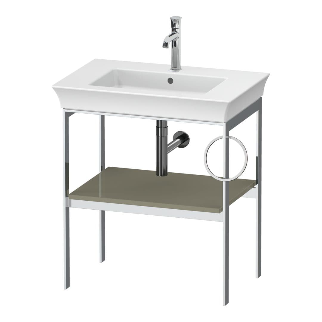 Duravit White Tulip – Βάση Νιπτήρα – 684 mm, δεξιά έκδοση – Stone grey High Gloss, Lacquer (WT4543RH2H2)