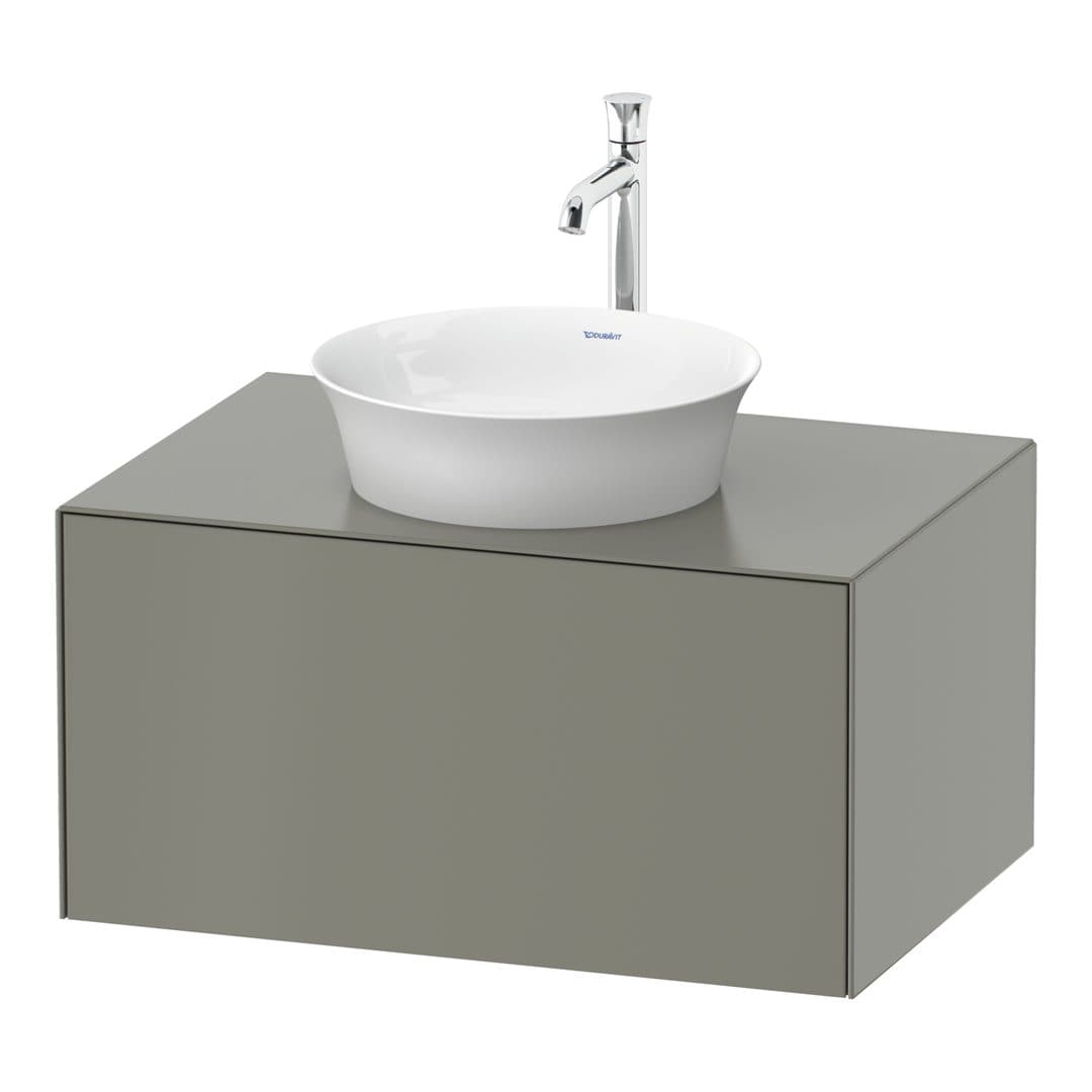 Duravit White Tulip – Έπιπλο Νιπτήρα – 800 mm, για κονσόλα, 1 συρτάρι, νιπτήρας κέντρο – Stone grey Satin Matt, Lacquer (WT497509292)
