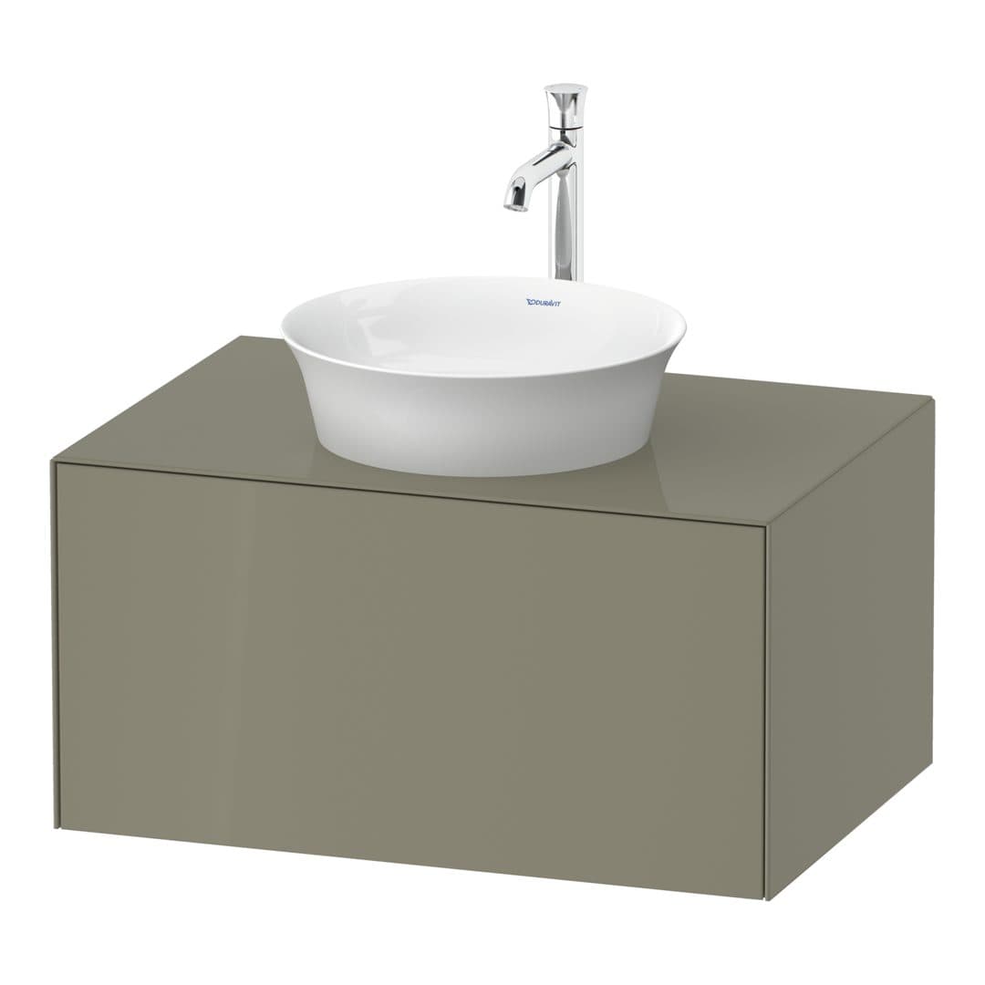 Duravit White Tulip – Έπιπλο Νιπτήρα – 800 mm, για κονσόλα, 1 συρτάρι, νιπτήρας κέντρο – Stone grey High Gloss, Lacquer (WT49750H2H2)