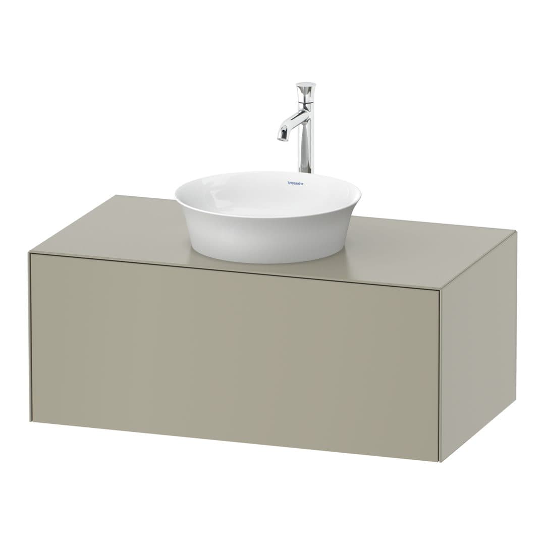 Duravit White Tulip – Έπιπλο Νιπτήρα – 1000 mm, για κονσόλα, 1 συρτάρι, νιπτήρας κέντρο – Taupe Satin Matt, Lacquer (WT497606060)