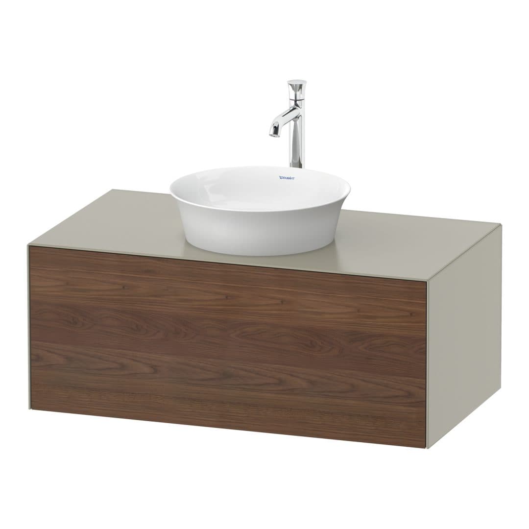 Duravit White Tulip – Έπιπλο Νιπτήρα – 1000 mm, για κονσόλα, 1 συρτάρι, νιπτήρας κέντρο, σώμα Taupe Satin Matt – American walnut Matt, Solid wood (WT497607760)