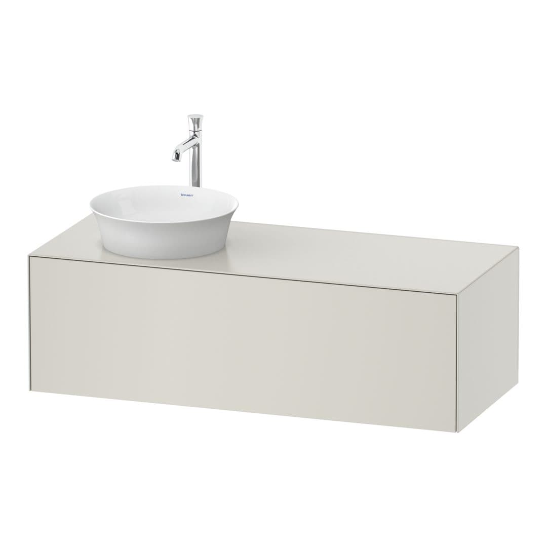 Duravit White Tulip – Έπιπλο Νιπτήρα – 1300 mm, για κονσόλα, 1 συρτάρι, νιπτήρας αριστερά – Nordic white Satin Matt, Lacquer (WT4977L3939)