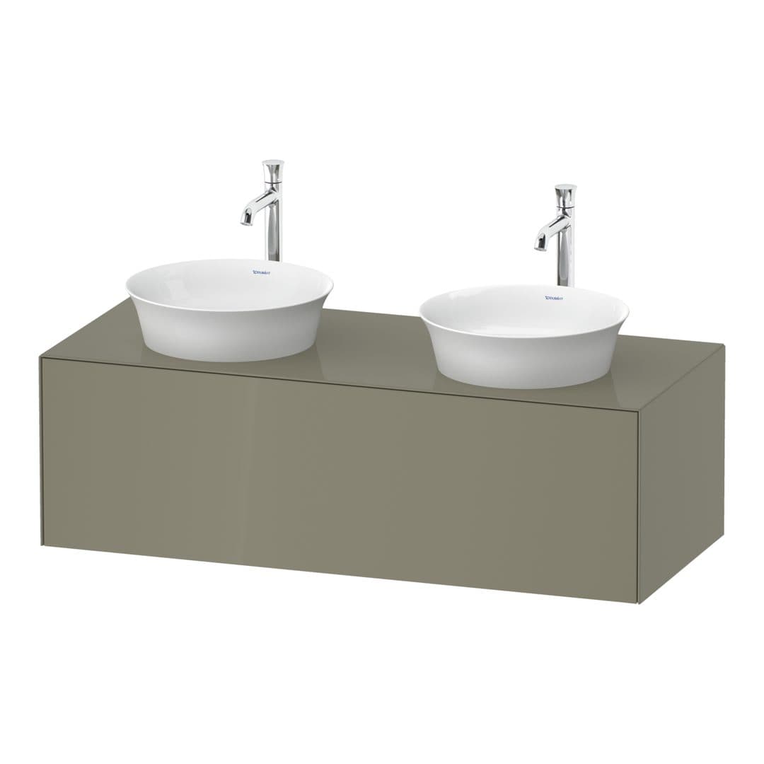 Duravit White Tulip – Έπιπλο Νιπτήρα – 1300 mm, για κονσόλα, 1 συρτάρι – Stone grey High Gloss, Lacquer (WT4978BH2H2)