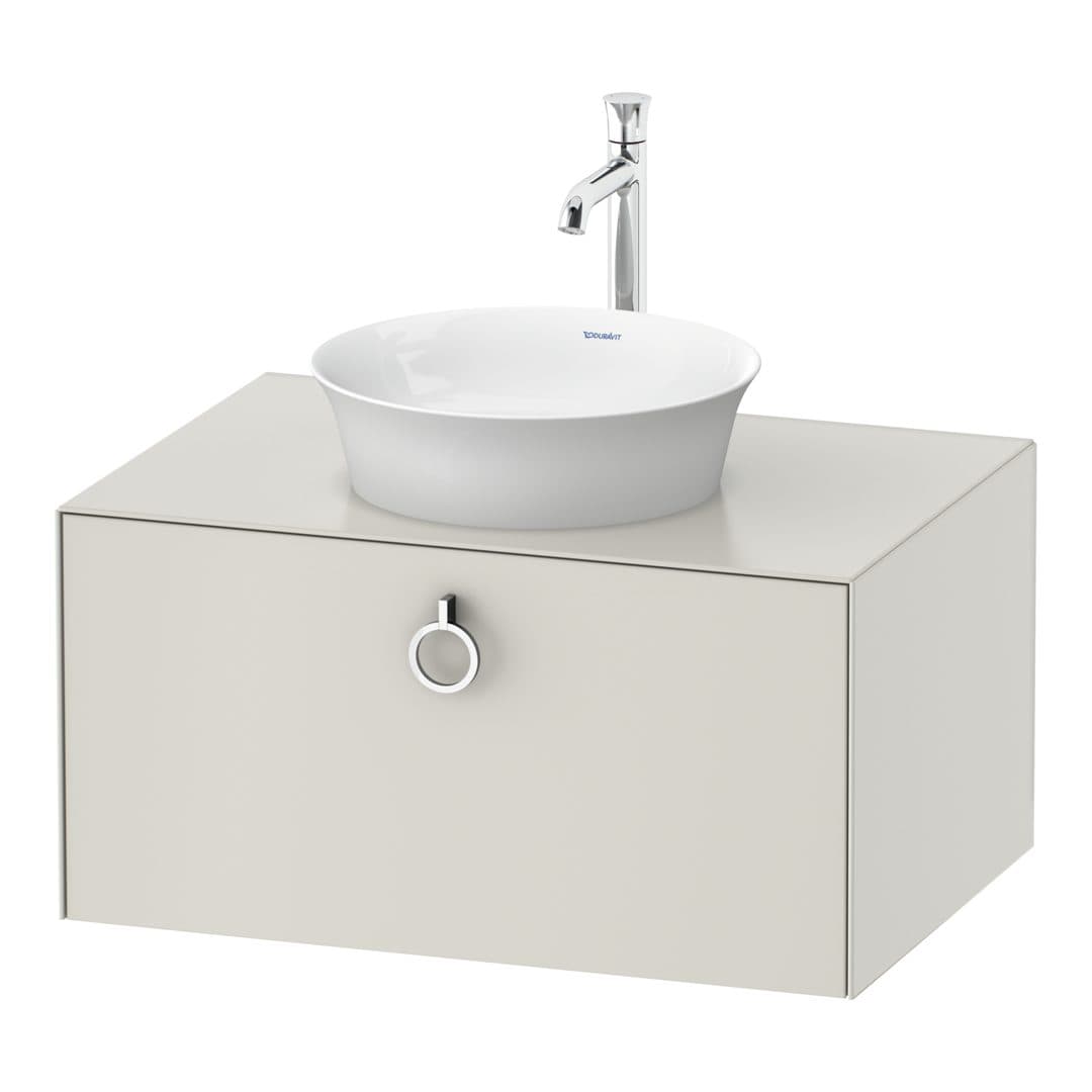 Duravit White Tulip – Έπιπλο Νιπτήρα – 800 mm, για κονσόλα, 1 συρτάρι, νιπτήρας κέντρο, Chrome High Gloss – Nordic white Satin Matt, Lacquer (WT498003939)