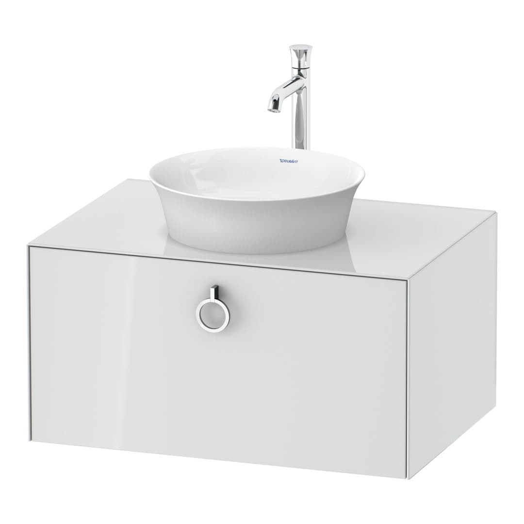 Duravit White Tulip – Έπιπλο Νιπτήρα – 800 mm, για κονσόλα, 1 συρτάρι, νιπτήρας κέντρο, Chrome High Gloss – White High Gloss, Lacquer (WT498008585)