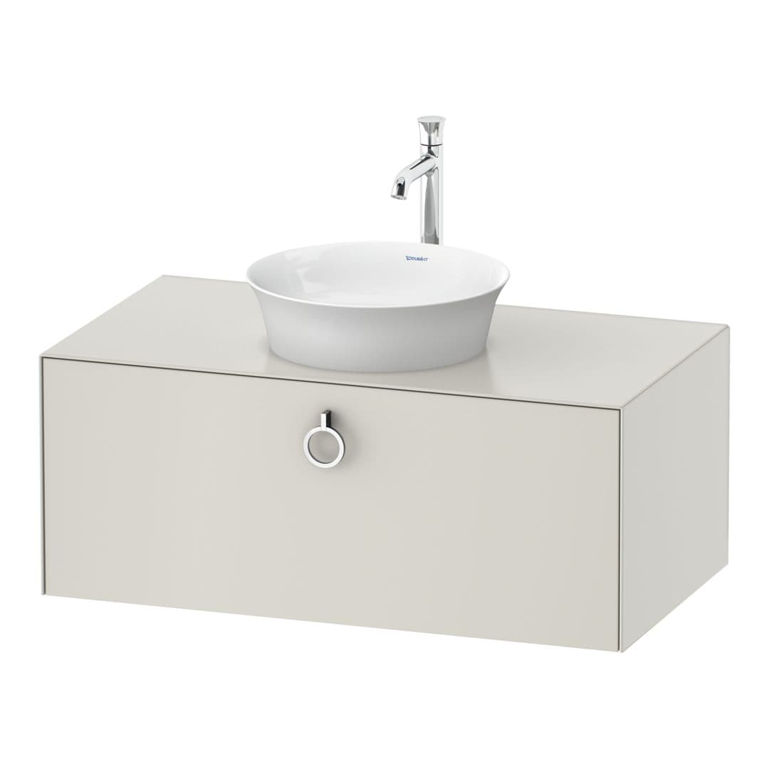 Duravit White Tulip – Έπιπλο Νιπτήρα – 1000 mm, για κονσόλα, 1 συρτάρι, νιπτήρας κέντρο, Chrome High Gloss – Nordic white Satin Matt, Lacquer (WT498103939)