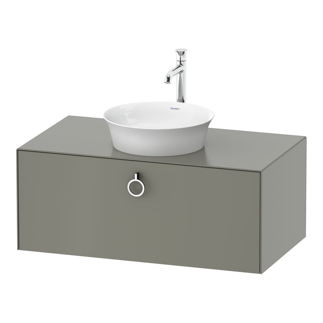 Duravit White Tulip – Έπιπλο Νιπτήρα – 1000 mm, για κονσόλα, 1 συρτάρι, νιπτήρας κέντρο, Chrome High Gloss – Stone grey Satin Matt, Lacquer (WT498109292)
