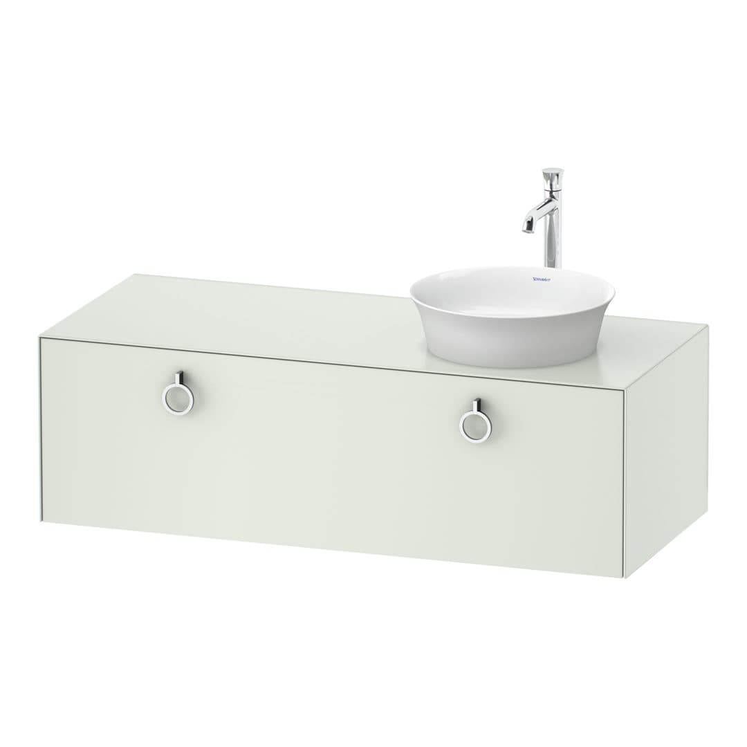 Duravit White Tulip – Έπιπλο Νιπτήρα – 1300 mm, για κονσόλα, 1 συρτάρι, νιπτήρας δεξιά, Chrome High Gloss – White Satin Matt, Lacquer (WT4982R3636)