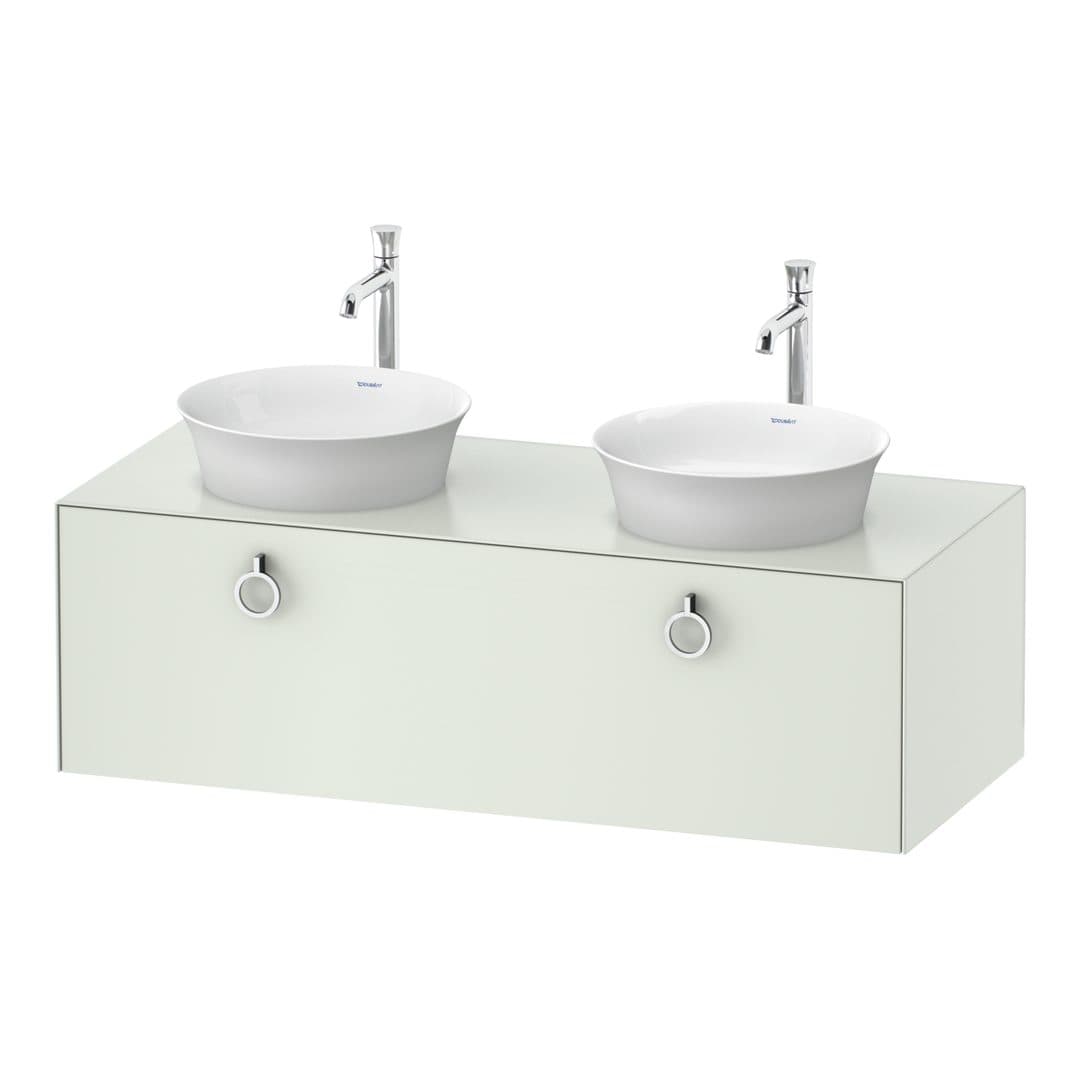 Duravit White Tulip – Έπιπλο Νιπτήρα – 1300 mm, για κονσόλα, 1 συρτάρι, Chrome High Gloss – White Satin Matt, Lacquer (WT4983B3636)
