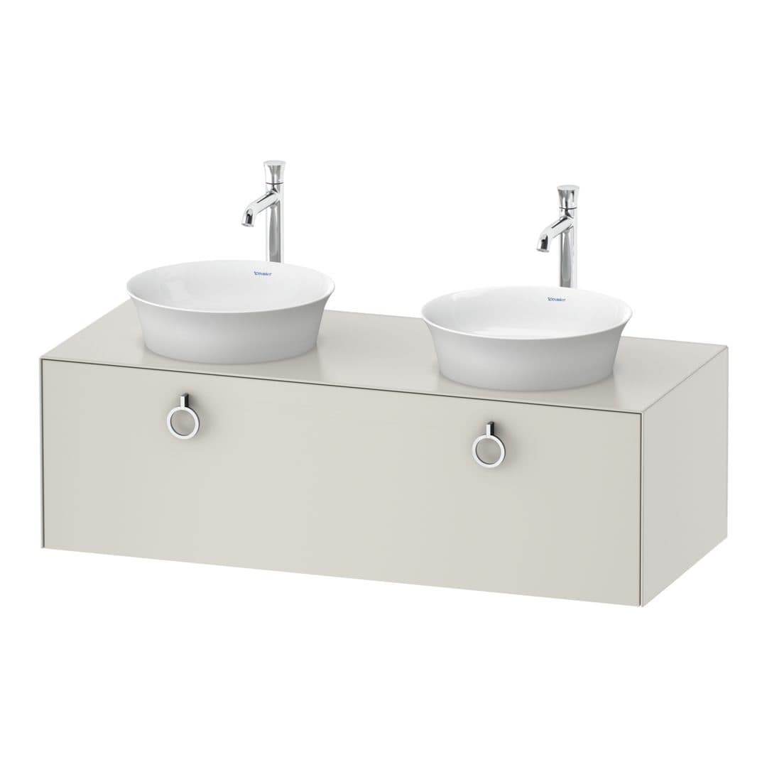 Duravit White Tulip – Έπιπλο Νιπτήρα – 1300 mm, για κονσόλα, 1 συρτάρι, Chrome High Gloss – Nordic white Satin Matt, Lacquer (WT4983B3939)