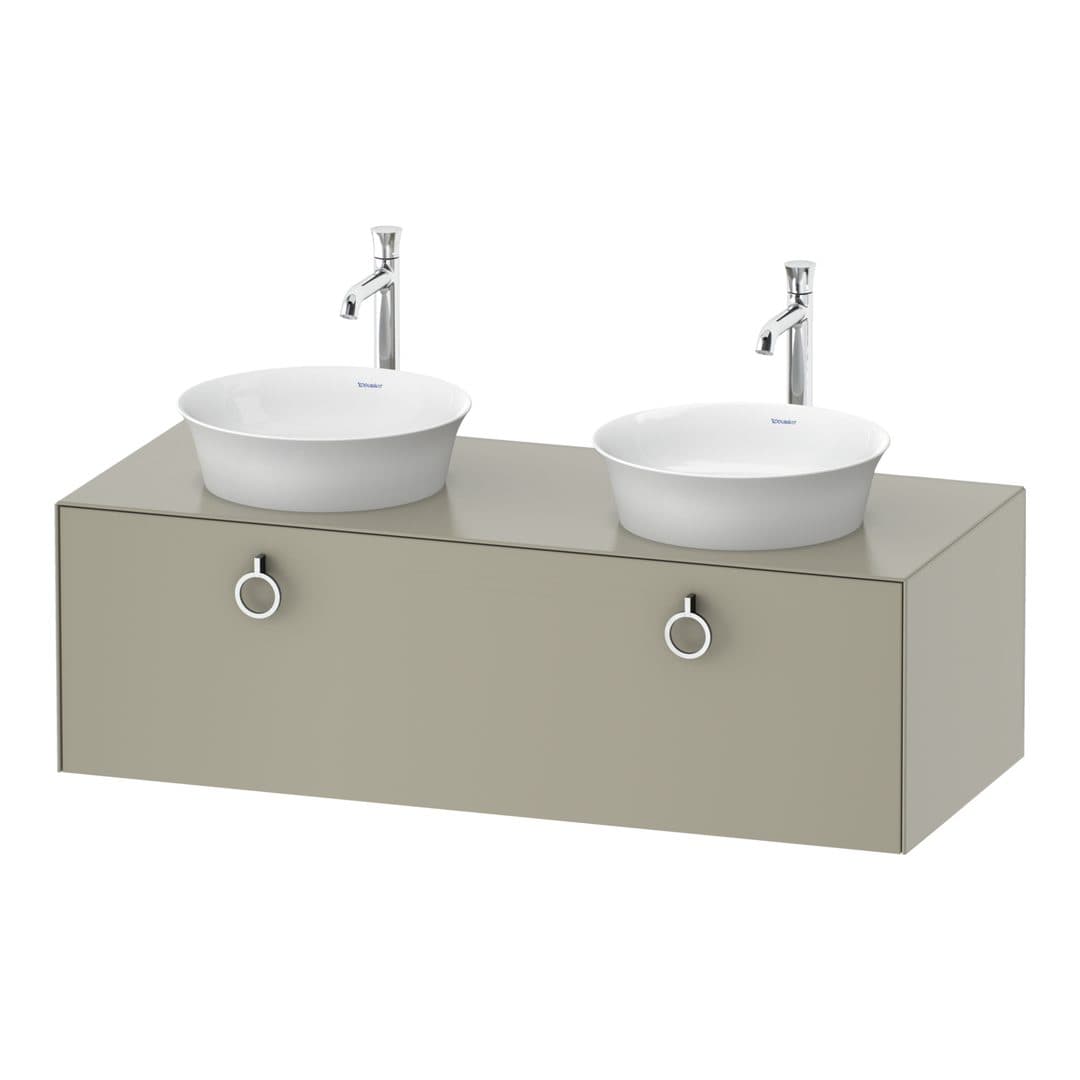 Duravit White Tulip – Έπιπλο Νιπτήρα – 1300 mm, για κονσόλα, 1 συρτάρι, Chrome High Gloss – Taupe Satin Matt, Lacquer (WT4983B6060)