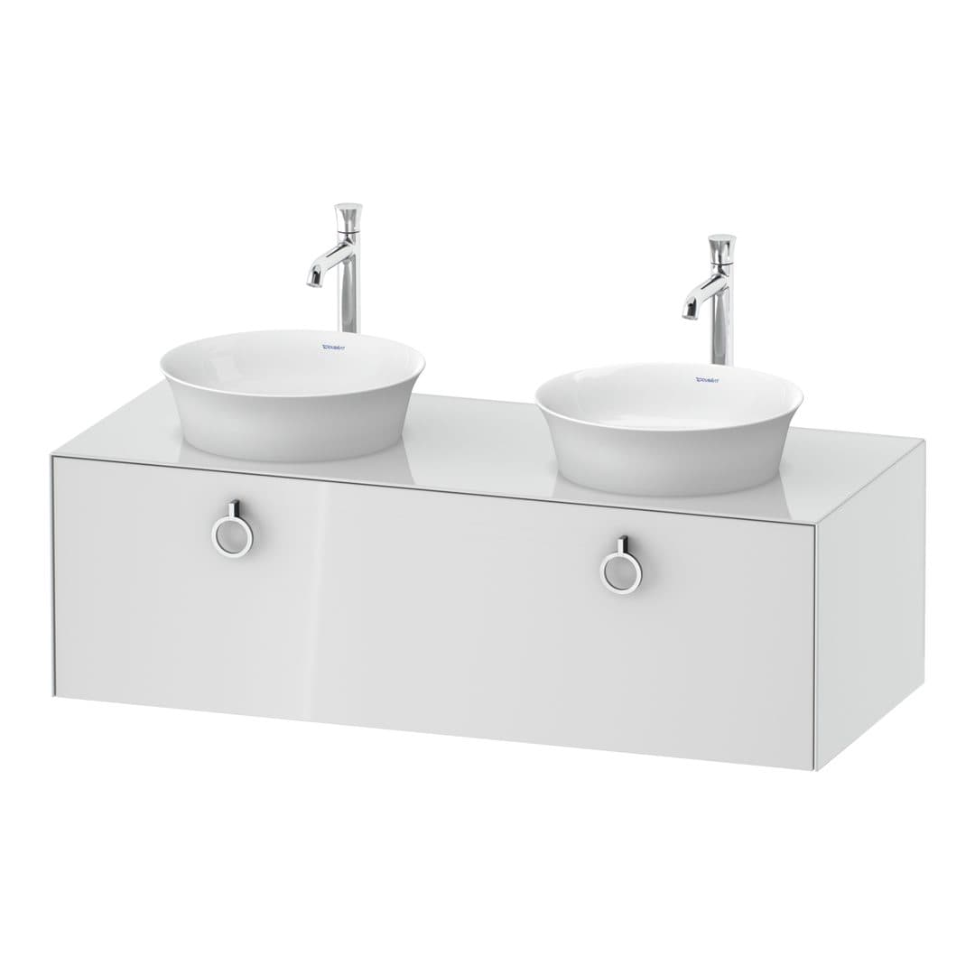 Duravit White Tulip – Έπιπλο Νιπτήρα – 1300 mm, για κονσόλα, 1 συρτάρι, Chrome High Gloss – White High Gloss, Lacquer (WT4983B8585)