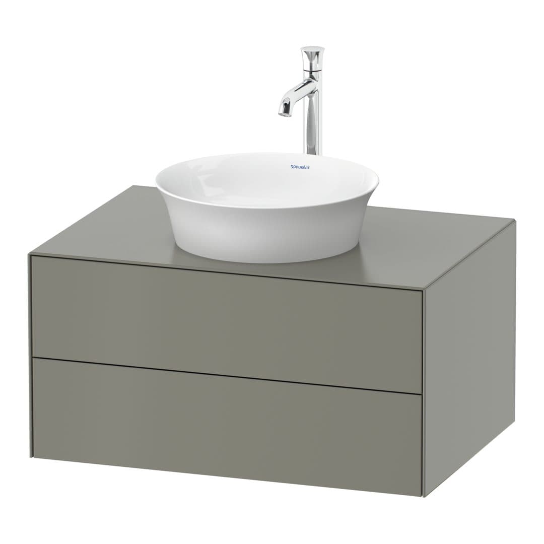 Duravit White Tulip – Έπιπλο Νιπτήρα – 800 mm, για κονσόλα, 2 συρτάρια, νιπτήρας κέντρο – Stone grey Satin Matt, Lacquer (WT498509292)