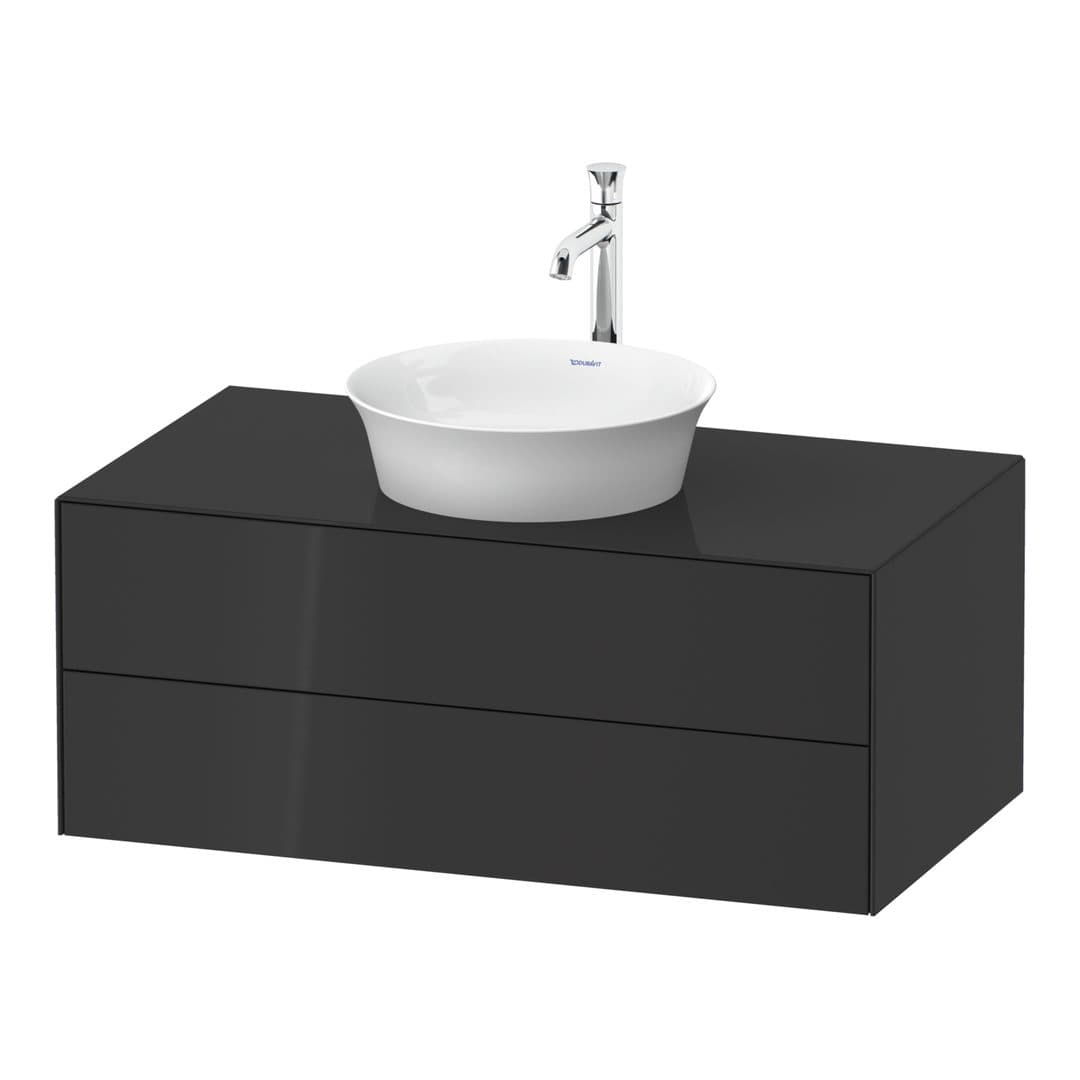Duravit White Tulip – Έπιπλο Νιπτήρα – 1000 mm, για κονσόλα, 2 συρτάρια, νιπτήρας κέντρο – Graphite High Gloss, Lacquer (WT49860H1H1)