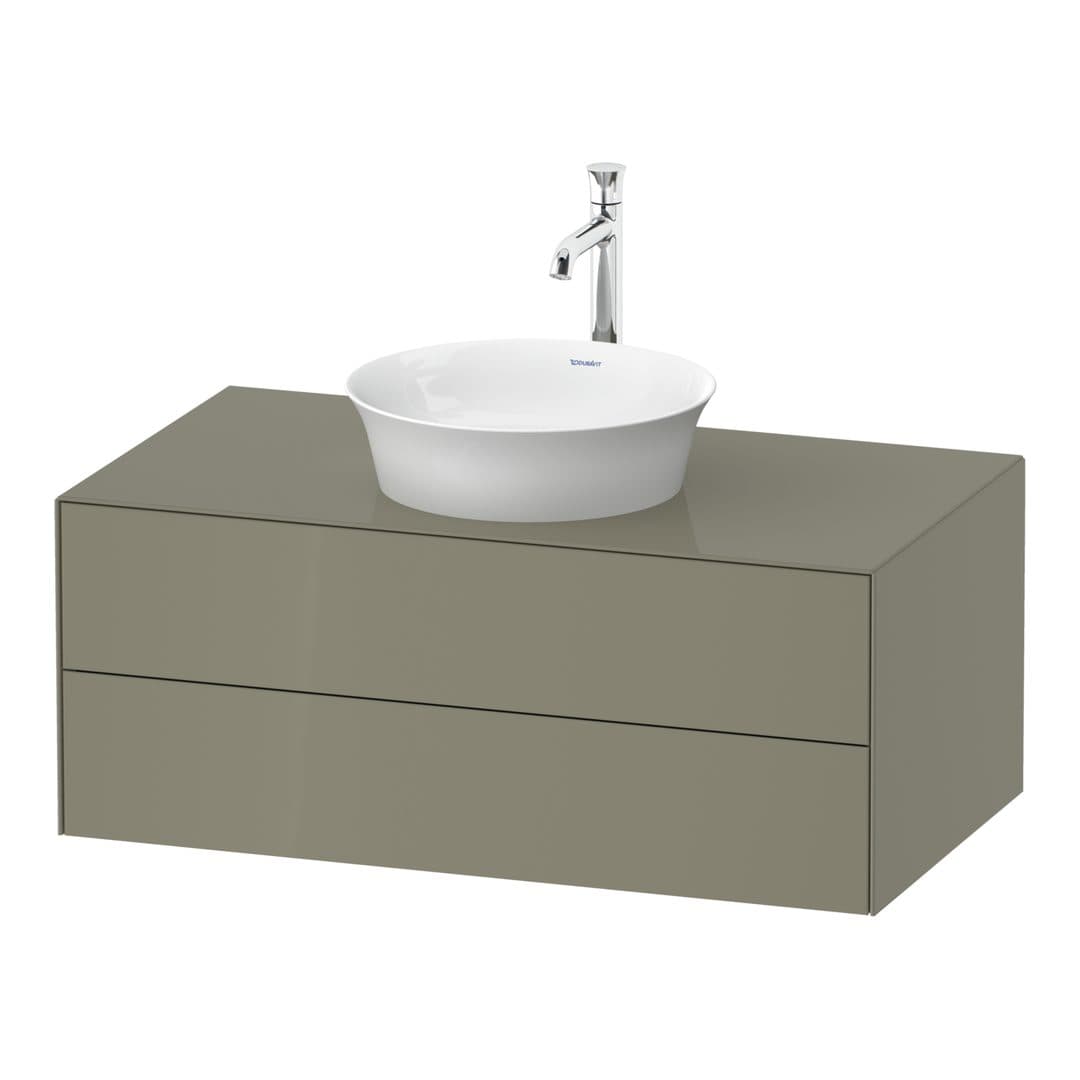 Duravit White Tulip – Έπιπλο Νιπτήρα – 1000 mm, για κονσόλα, 2 συρτάρια, νιπτήρας κέντρο – Stone grey High Gloss, Lacquer (WT49860H2H2)