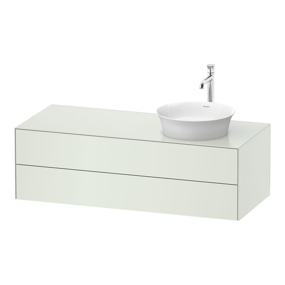 Duravit White Tulip – Έπιπλο Νιπτήρα – 1300 mm, για κονσόλα, 2 συρτάρια, νιπτήρας δεξιά – White Satin Matt, Lacquer (WT4987R3636)