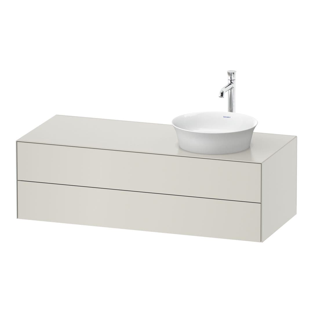 Duravit White Tulip – Έπιπλο Νιπτήρα – 1300 mm, για κονσόλα, 2 συρτάρια, νιπτήρας δεξιά – Nordic white Satin Matt, Lacquer (WT4987R3939)