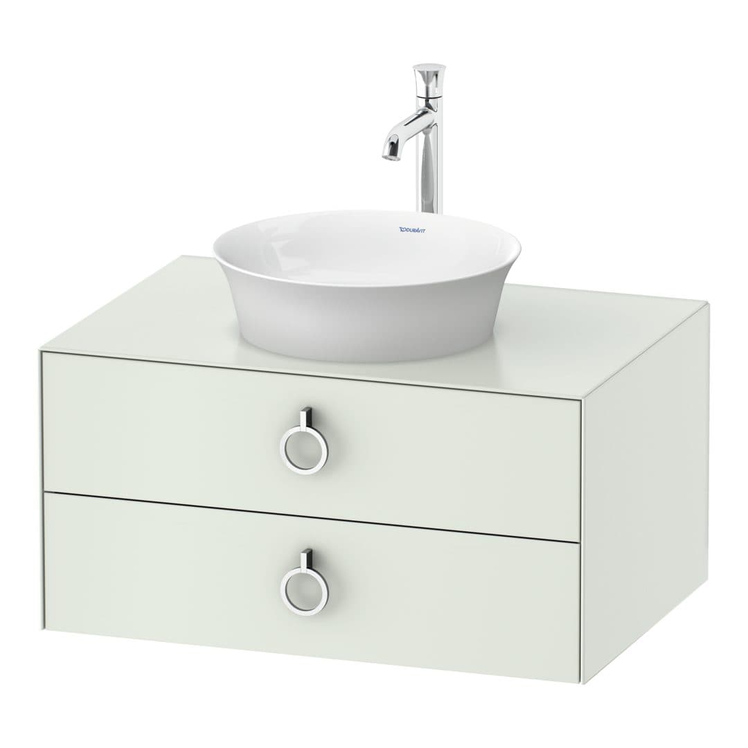 Duravit White Tulip – Έπιπλο Νιπτήρα – 800 mm, για κονσόλα, 2 συρτάρια, νιπτήρας κέντρο, Chrome High Gloss – White Satin Matt, Lacquer (WT499003636)