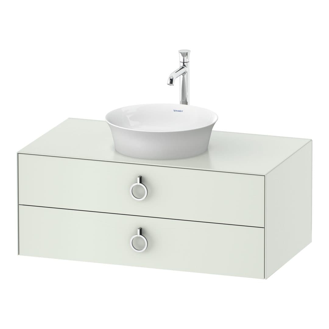 Duravit White Tulip – Έπιπλο Νιπτήρα – 1000 mm, για κονσόλα, 2 συρτάρια, νιπτήρας κέντρο, Chrome High Gloss – White Satin Matt, Lacquer (WT499103636)
