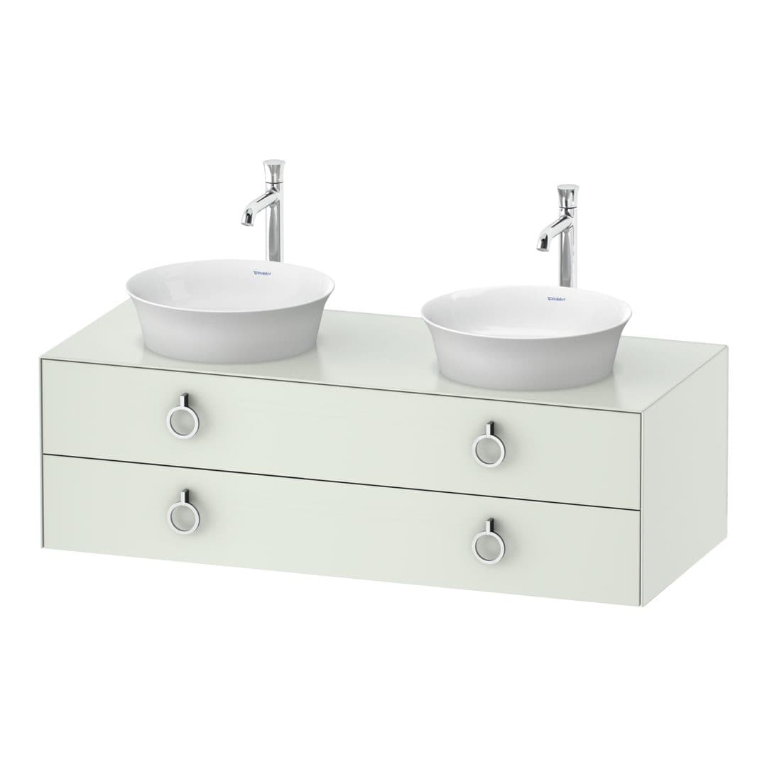 Duravit White Tulip – Έπιπλο Νιπτήρα – 1300 mm, για κονσόλα, 2 συρτάρια, Chrome High Gloss – White Satin Matt, Lacquer (WT4993B3636)