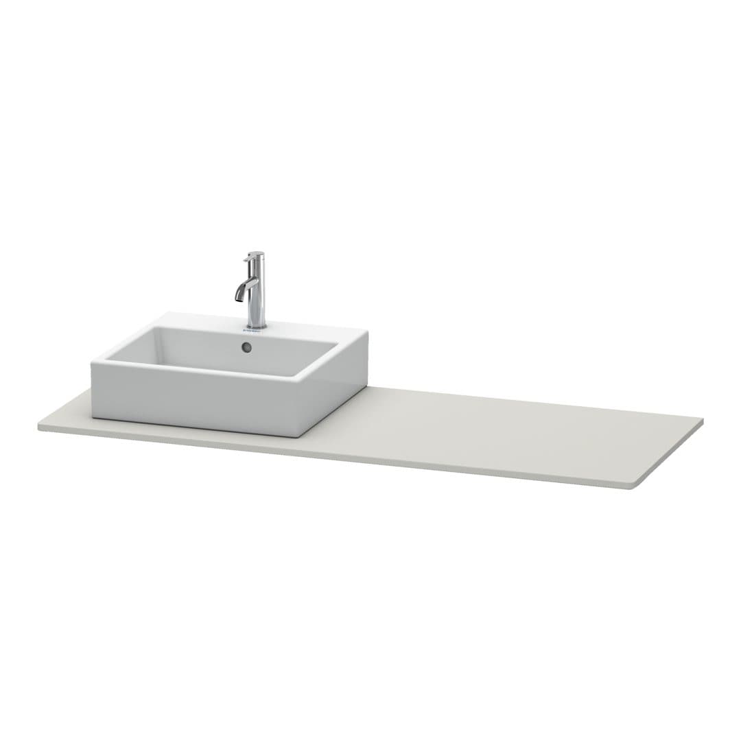 Duravit XSquare – Πάγκος Νιπτήρα – 1400 mm, νιπτήρας αριστερά – Concrete grey Matt, Decor (XS060GL0707)
