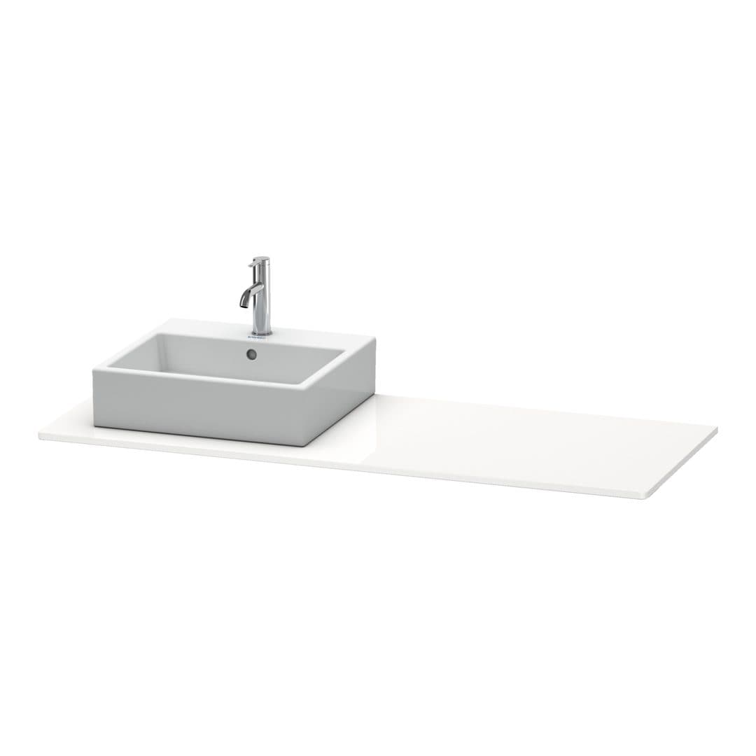 Duravit XSquare – Πάγκος Νιπτήρα – 1400 mm, νιπτήρας αριστερά – White High Gloss, Decor (XS060GL2222)