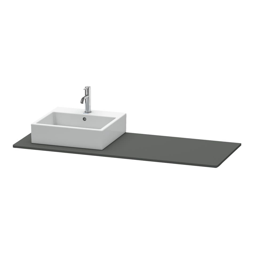 Duravit XSquare – Πάγκος Νιπτήρα – 1400 mm, νιπτήρας αριστερά – Graphite Matt, Decor (XS060GL4949)