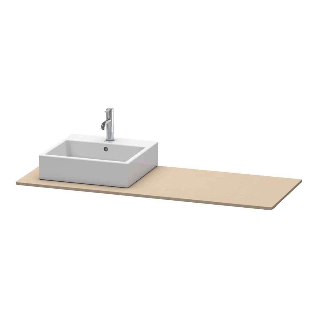 Duravit XSquare – Πάγκος Νιπτήρα – 1400 mm, νιπτήρας αριστερά – Linen Matt, Decor (XS060GL7575)