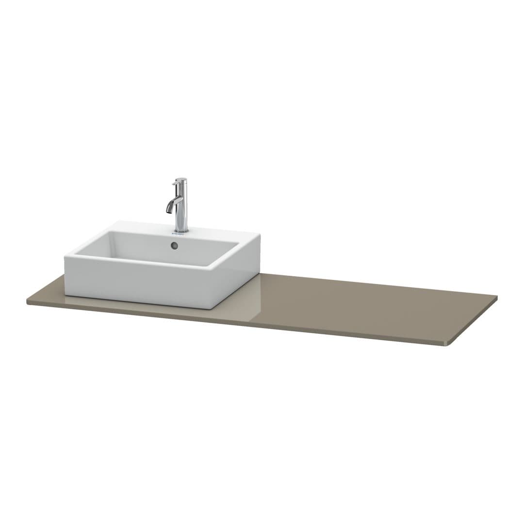 Duravit XSquare – Πάγκος Νιπτήρα – 1400 mm, νιπτήρας αριστερά – Flannel Grey High Gloss, Lacquer (XS060GL8989)