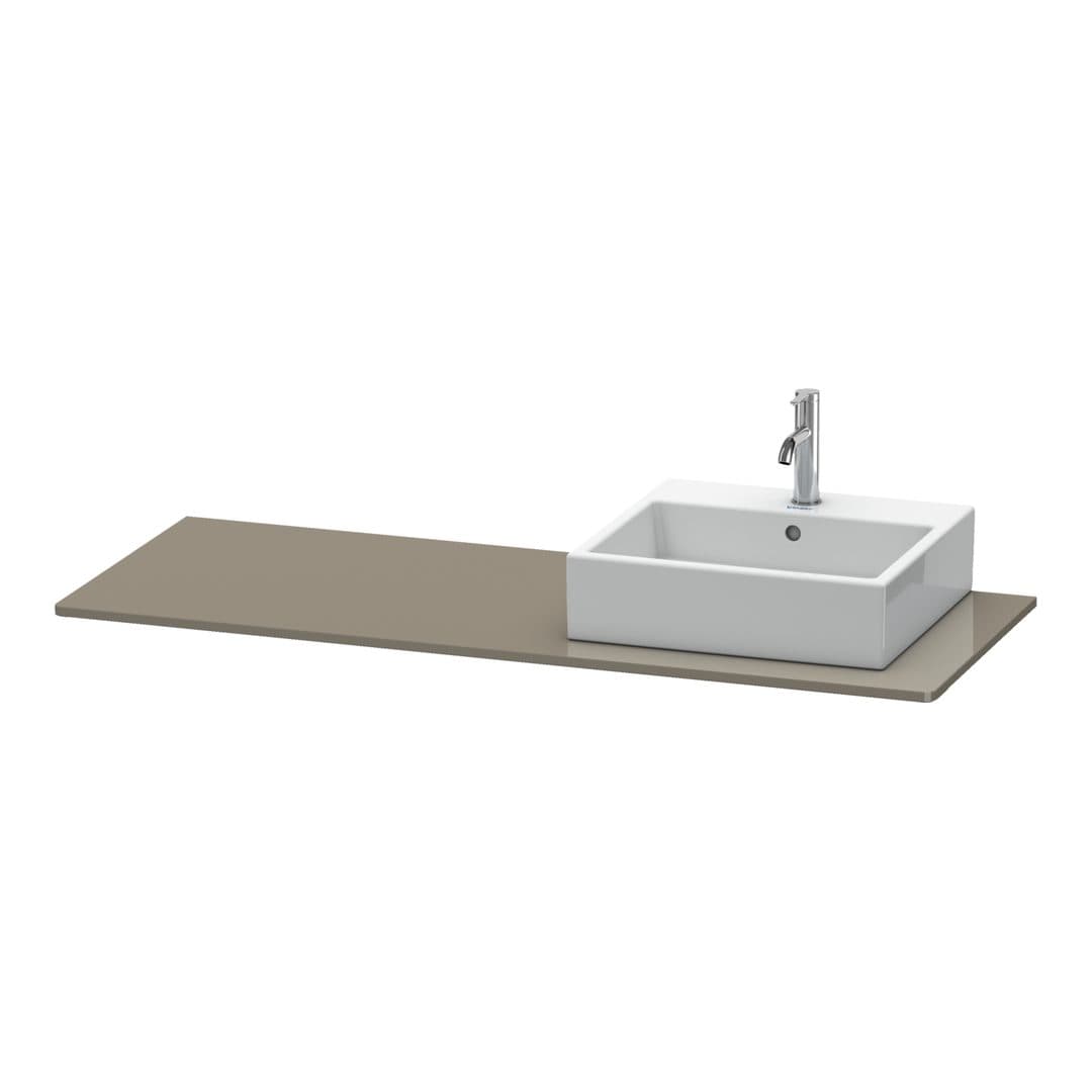 Duravit XSquare – Πάγκος Νιπτήρα – 1400 mm, νιπτήρας δεξιά – Flannel Grey High Gloss, Lacquer (XS060GR8989)