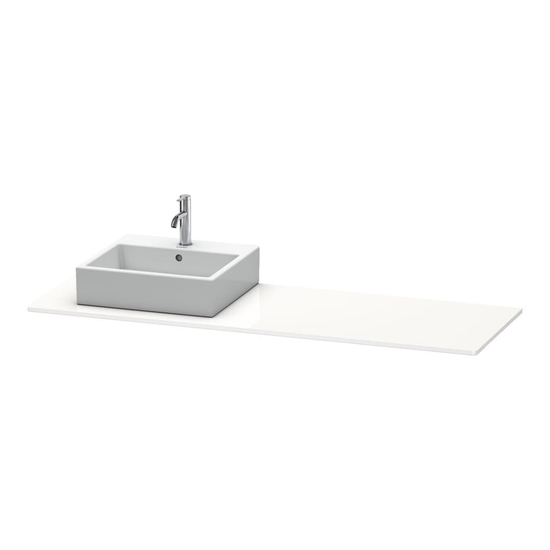 Duravit XSquare – Πάγκος Νιπτήρα – 1600 mm, νιπτήρας αριστερά – White High Gloss, Decor (XS060HL2222)