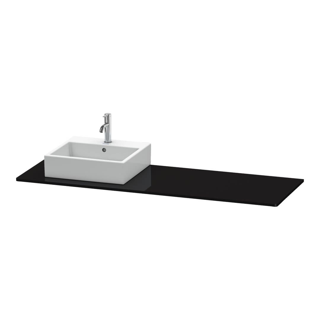 Duravit XSquare – Πάγκος Νιπτήρα – 1600 mm, νιπτήρας αριστερά – Black High Gloss, Lacquer (XS060HL4040)